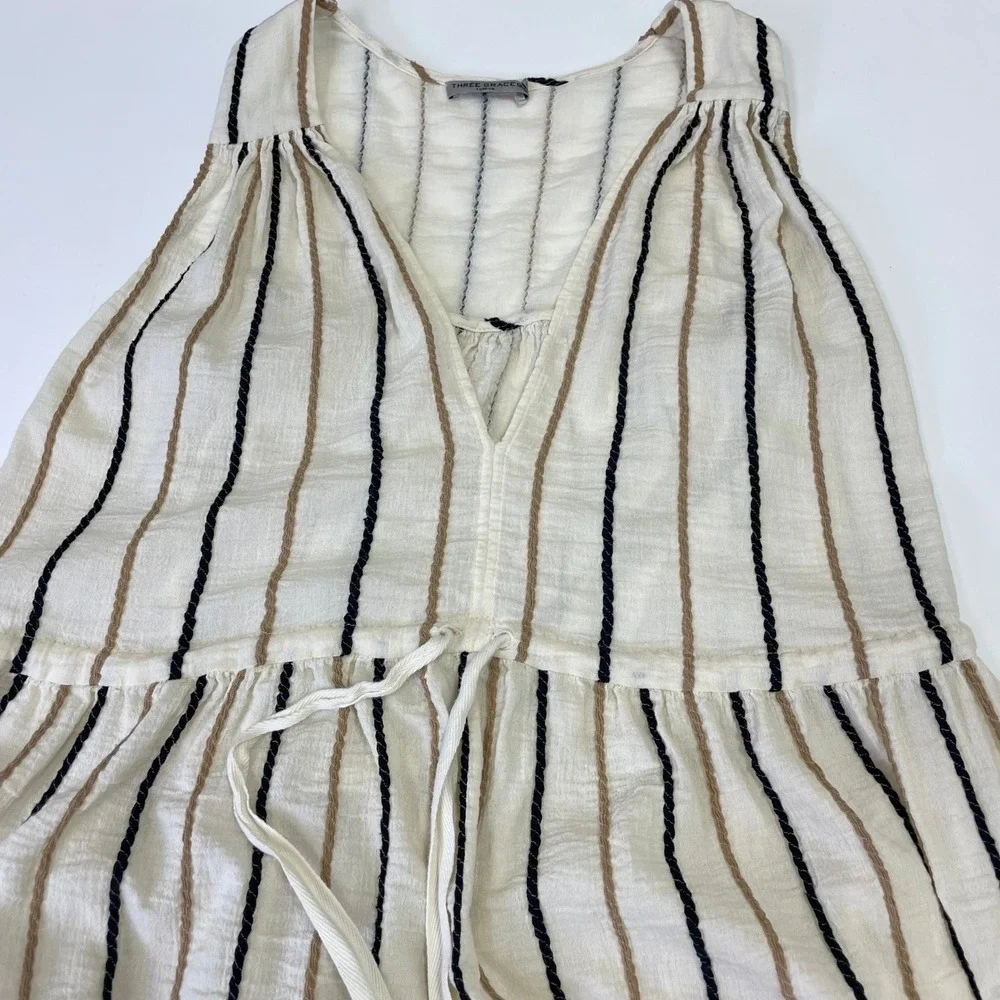 Three Graces London Striped Cotton Midi Dress 10 Beach Resortwear EuroSummer - Picture 5 of 16